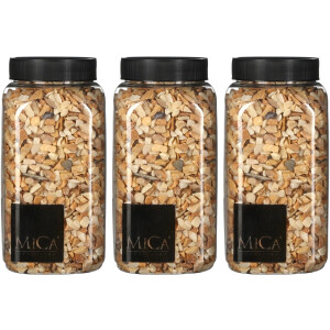 Mica Decorations decoratie steentjes - 3x - lichtbruin - 1 kilo - 650ml - hobby steentjes