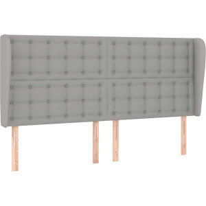 vidaXL - Hoofdbord - met - randen - 183x23x118/128 - cm - stof - lichtgrijs