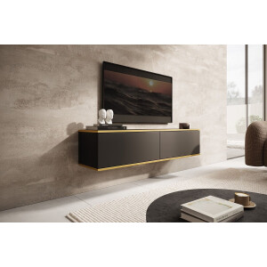 Meubella - TV-Meubel Orleans - Zwart - 135 cm