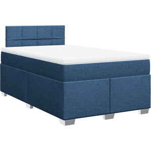 vidaXL - Boxspring - met - matras - stof - blauw - 120x200 - cm