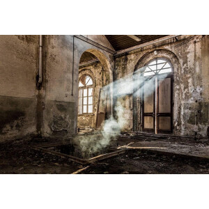 Abandoned Building Collection- Kristal Helder Galerie kwaliteit Plexiglas 5mm.- Blind Aluminium Ophang-frame- Fotokunst- luxe wanddecoratie- Akoestisch en UV Werend- inclusief verzending