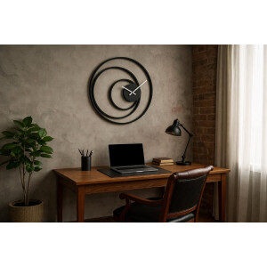 Wandklok Metaal-Wandklok Industrieel-Wandklok Modern-70cm-Staal-Gepoedercoat-Lasergesneden