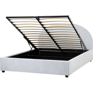 BELIANI VAUCLUSE - Bed met opbergruimte - Lichtblauw - 160 x 200 cm - Stof