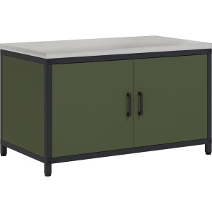 vidaXL - Keukenopslag - Kast - HATTEM - Olijfgroen - 90 - x - 50 - x - 53 - cm - Staal