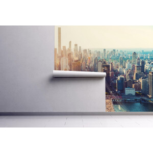 Zelfklevend foto behang / muursticker 500x350cm New York Skyline