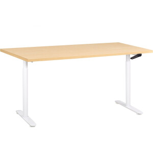 DESTINAS - Sta-bureau - Wit/Lichtbruin - 160 x 72 cm - Vezelplaat