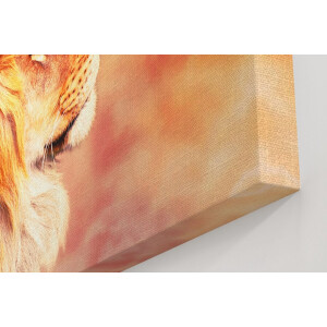 Artaza Canvas Schilderij Leeuw - 80x60 cm - Wanddecoratie Dieren - Muurdecoratie Zonsondergang - Schilderijen Op Canvas