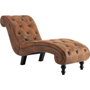 vidaXL - Chaise - longue - kunstsuède - bruin