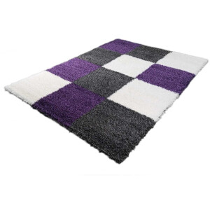 Vloerkleed Shaggy Plus 910 Grey Lilac 80x150 cm