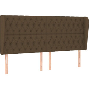 vidaXL - Hoofdbord - met - randen - 203x23x118/128 - cm - stof - donkerbruin