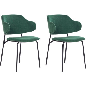 BELIANI KENAI - Eetkamerstoel set van 2 - Donkergroen - Polyester