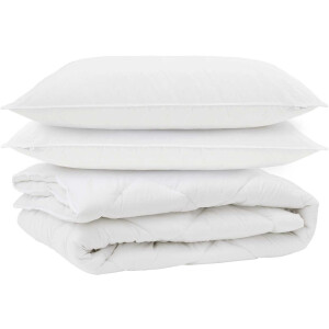 vidaXL - Duvet - voor - Alle - Seizoenen - met - kussen - 3 - st - Wit - Microvezel