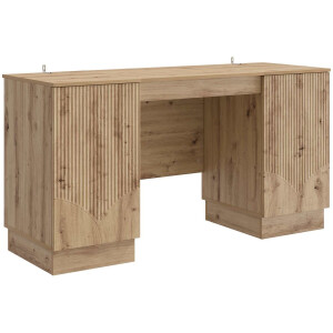 vidaXL - Bureau - Artisanaal - eiken - Bewerkt - hout - 142,5 - x - 50 - x - 75 - cm