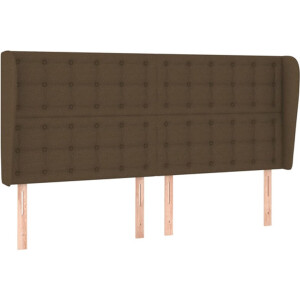 vidaXL - Hoofdbord - met - randen - 163x23x118/128 - cm - stof - donkerbruin