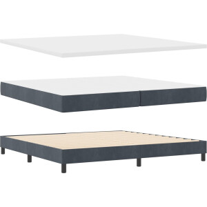 vidaXL - Boxspring - bed - met - matras - Donkergrijs - 200 - x - 200 - cm - Fluweel