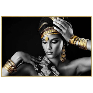 PTMD Wandpaneel Woman Pose - 120x3x80 cm - Glas - Zwart