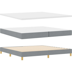 vidaXL - Boxspring - bed - met - hoofdeinde - Lichtgrijs - 200 - x - 200 - cm - Stof