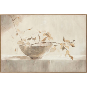 J-Line schilderij Bog - canvas - wit/naturel