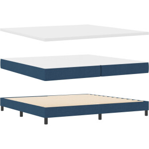 vidaXL - Boxspring - bed - met - hoofdeinde - Blauw - 200 - x - 200 - cm - Stof