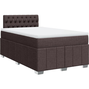vidaXL - Boxspring - met - matras - stof - donkerbruin - 120x200 - cm