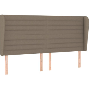 vidaXL - Hoofdbord - met - randen - 163x23x118/128 - cm - stof - taupe