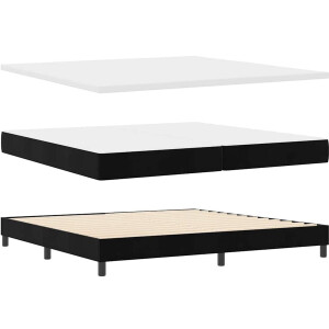 vidaXL - Boxspring - bed - met - hoofdeinde - Zwart - 200 - x - 200 - cm - Fluweel