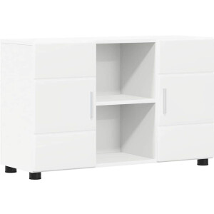 vidaXL - Dressoir - FLORIN - 88,5 - x - 30,5 - x - 55,5 - cm - Wit - Bewerkt - hout