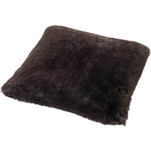 Dutch Decor ZAYA - Sierkussen 60x60 cm - bontlook - effen kleur - Raven - zwart - Inclusief binnenkussen