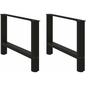 vidaXL - Salontafelpoten - 2 - st - 70x(42-43) - cm - staal - zwart