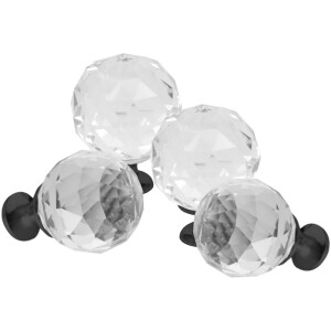 Domino® Meubelknop CRYSTAL PALACE C30mm M6 – WIT/ZWART - 4 stuk - Hoge Kwaliteit Kastknop Deurknop - Deurknoppen voor kasten - Deurknopjes Meubelknoppen - Keukenkast Grepen - Ladeknop - Ladegreep - Kastgrepen