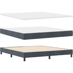 vidaXL - Boxspring - bed - met - hoofdeinde - Donkergrijs - 180 - x - 200 - cm - Fluweel