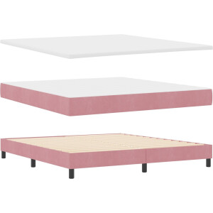 vidaXL - Boxspring - bed - met - hoofdeinde - Roze - 180 - x - 200 - cm - Fluweel