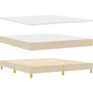vidaXL - Boxspring - bed - met - matras - Crème - 200 - x - 180 - cm - Polyester