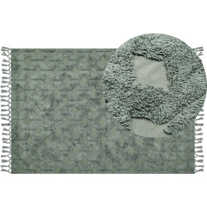 BELIANI KARS - Laagpolig vloerkleed - Groen - 160 x 230 cm - Katoen