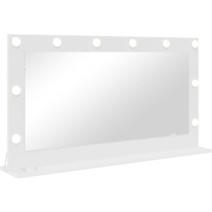 vidaXL - Make-up - Spiegel - Wit - 100 - x - 55 - x - 18 - cm - Glas - en - samengesteld - hout