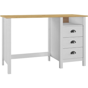 vidaXL - Bureau - Hill - 3 - lades - 120x50x74 - cm - massief - grenenhout