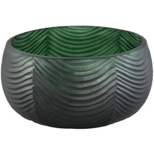 PTMD Schaal Elichi - 22x22x10 cm - Glas - Groen