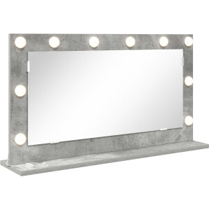 vidaXL - Make-up - Spiegel - Beton - Grijs - 80 - x - 45 - x - 18 - cm - Rechthoekig