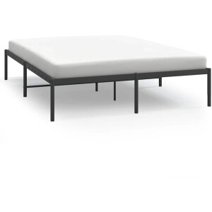 vidaXL - Bedframe - metaal - zwart - 140x190 - cm
