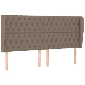 vidaXL - Hoofdbord - met - randen - 203x23x118/128 - cm - stof - taupe