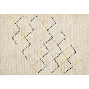 TEZPUR - Laagpolig vloerkleed - Lichtbeige - 140 x 200 cm - Katoen
