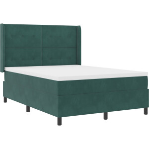 vidaXL - Boxspring - bed - met - matras - Donkergroen - 140 - x - 200 - cm - Fluweel