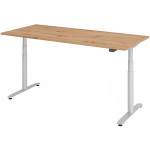 Bureau XDLR elektrisch in hoogte verstelbaar 180 x 80 Essen-Eik - Zilver