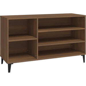 vidaXL - Schoenenkast - 102x36x60 - cm - bewerkt - hout - bruin - eikenkleur