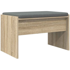 vidaXL - Hallenbank - met - kussen - Sonoma - Eik - 63 - x - 38 - x - 40 - cm