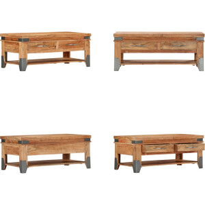 vidaXL Salontafel 110x52x45 cm massief acaciahout - Salontafel - Salontafels - Koffie Tafel - Koffie Tafels