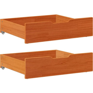 vidaXL - Bedlades - 2 - st - 75x55x17 - massief - grenenhout - wasbruin