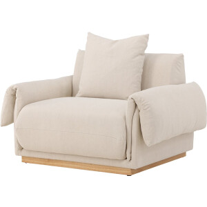 Nest living Rikki Gestoffeerde Fauteuil Beige - Loungestoel - Relax - Scandinavisch - Met Armleuning