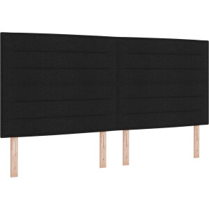 vidaXL - Boxspring - bed - met - matras - met - LED - Zwart - 200 - x - 200 - cm - Stof