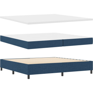 vidaXL - Boxspring - bed - met - matras - met - hoofdeinde - Blauw - 200 - x - 200 - cm - Stof